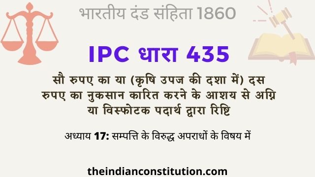 आईपीसी धारा 435 खेत में आग लगाना | IPC Section 435 In Hindi
