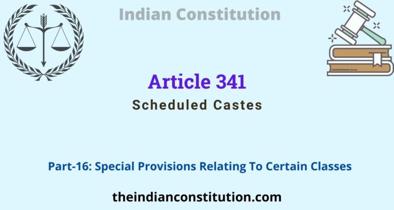 Article 341 Scheduled Castes In Indian Constitution