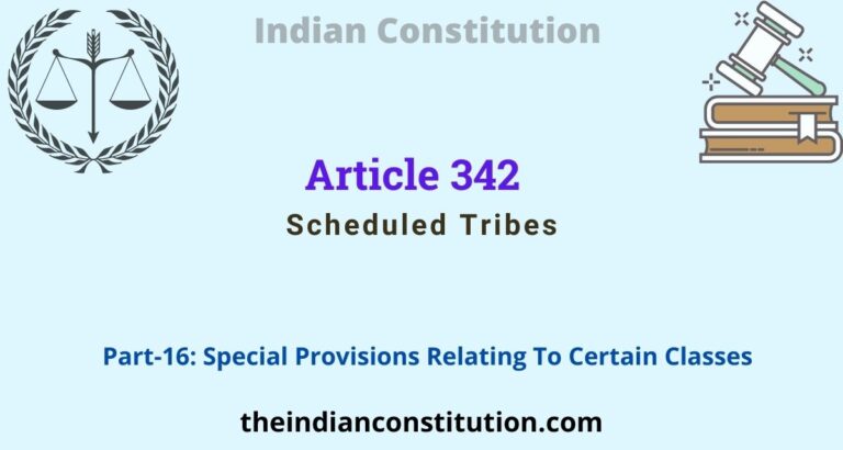 Article 342 Scheduled Tribes In The Indian Constitution