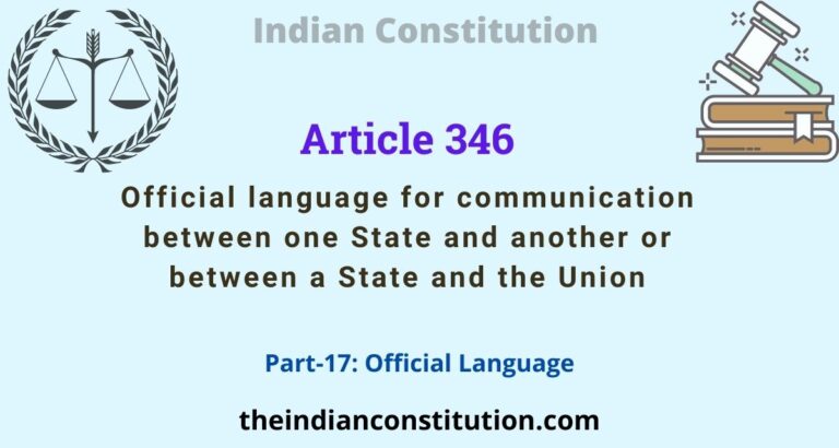Article 346: Official Language For Communication Between States