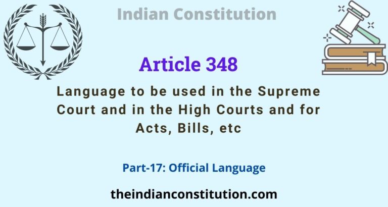 Article 348 Language To Be Used In The Supreme Court & High Courts