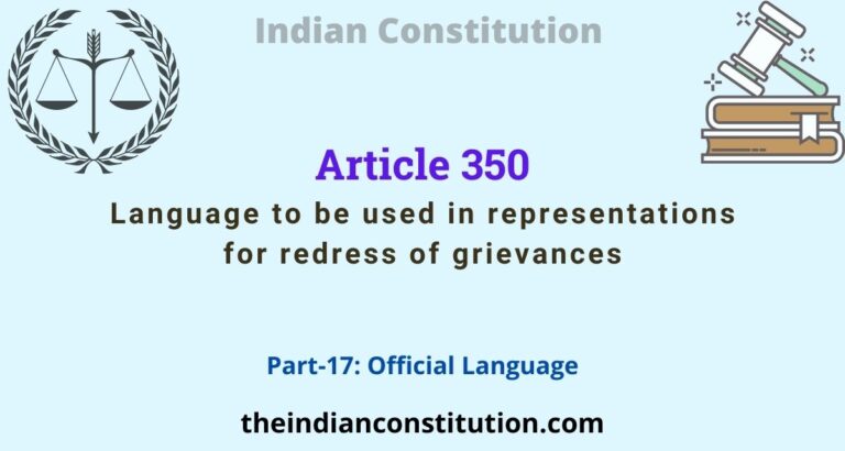 Article 350 Language To Be Used For Redress of Grievances
