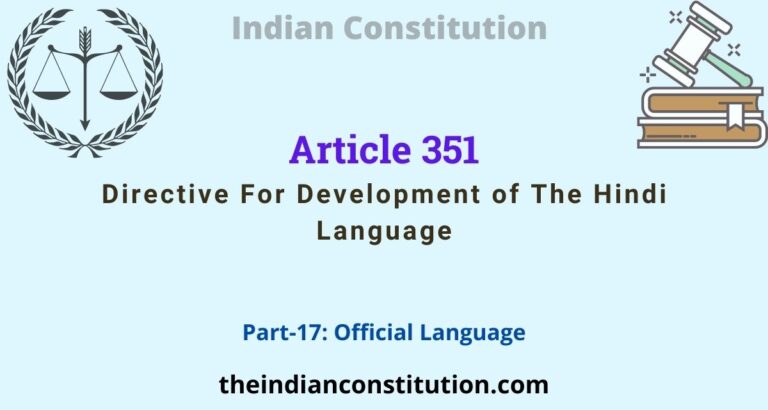 Article 351: Directive For Development of The Hindi Language