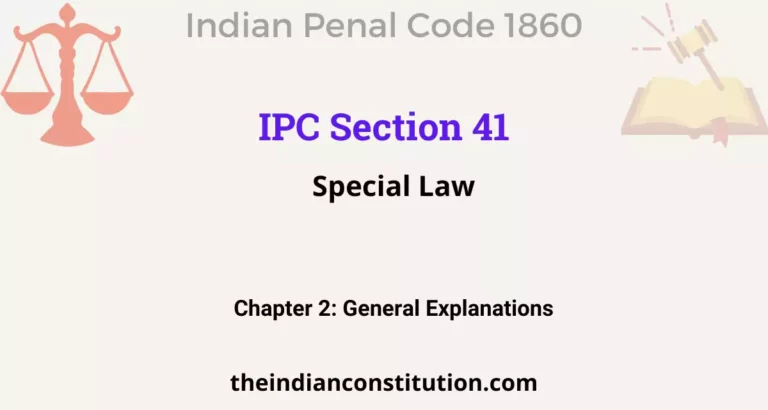 IPC Section 41: Special Law