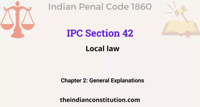 IPC Section 42: Local law