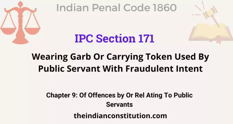 IPC Section 171: Wearing Garb Or Carrying Token Used By Public Servant With Fraudulent Intent