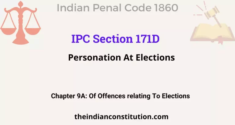 IPC Section 171D: Personation At Elections
