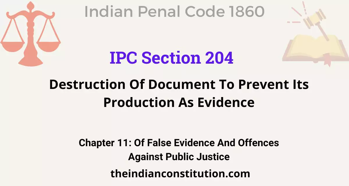 IPC Section 204 Destruction Of Document To Prevent Its Production As