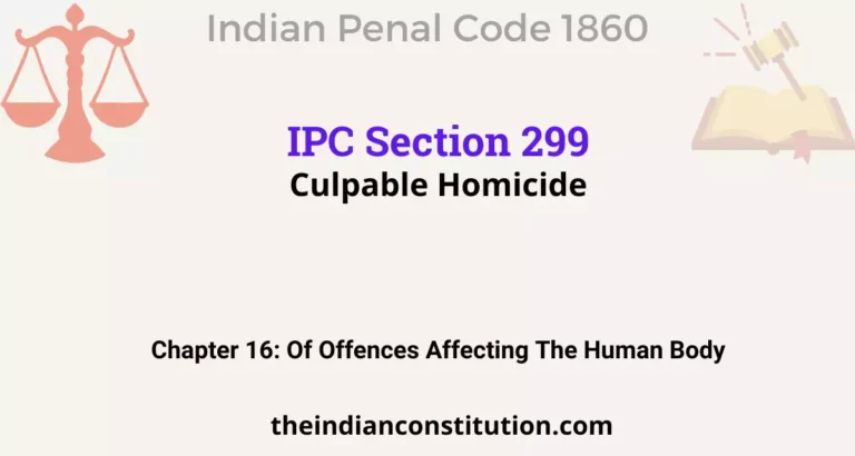 IPC Section 299: Culpable Homicide