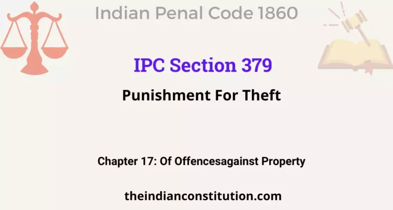 IPC Section 379: Punishment For Theft