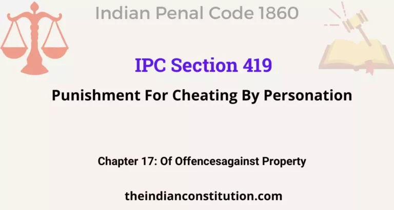 IPC Section 419: Punishment For Cheating By Personation