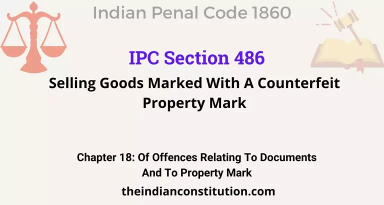 IPC Section 486: Selling Goods Marked With A Counterfeit Property Mark