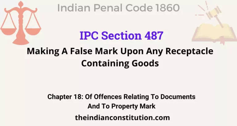 IPC Section 487: Making A False Mark Upon Any Receptacle Containing Goods
